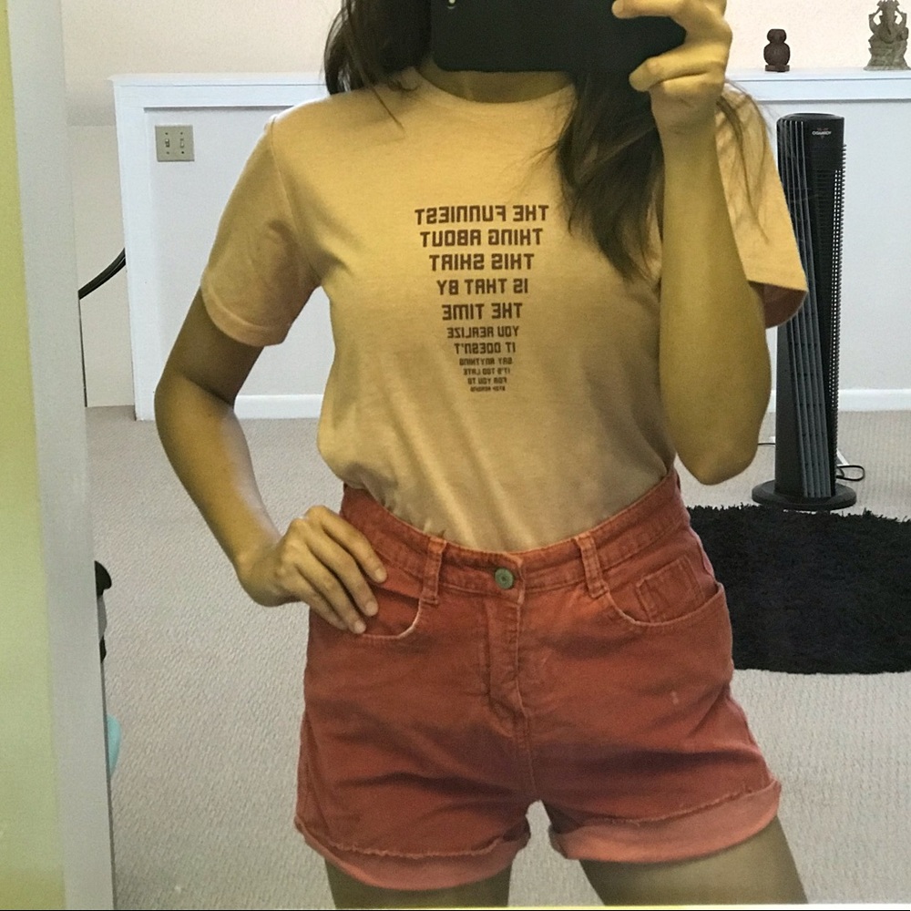 Womens Basic Tee Notes Graphic Funny XS Pale Red